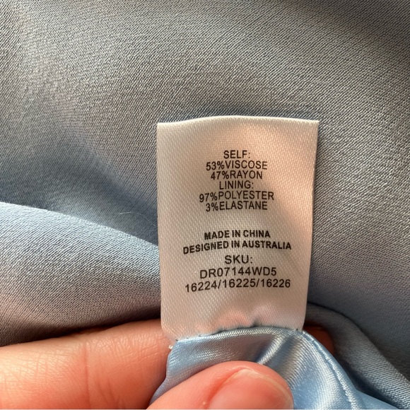 Meshki Camille One Shoulder Satin Maxi Dress in Cornflower Blue size Small - Picture 5 of 12